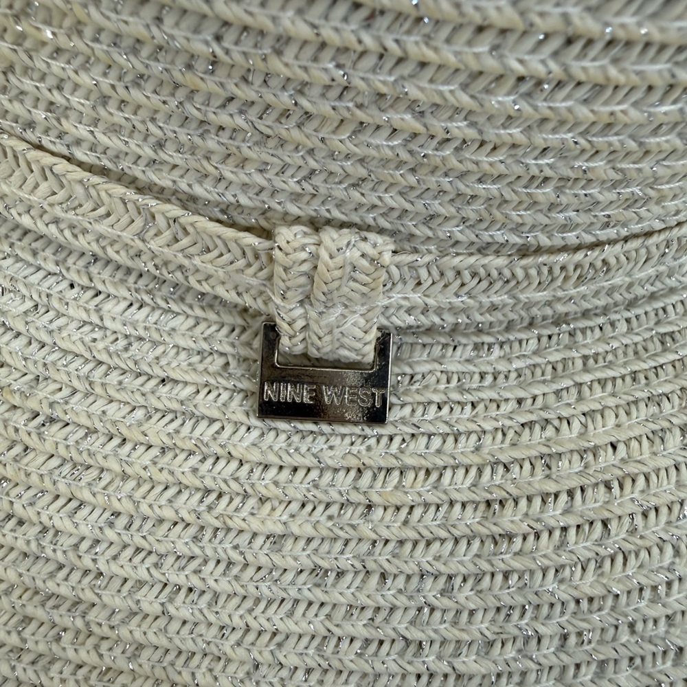 Nine West Elegant Soft White Straw Sun Hat – Chic Summer Boho Beach Style - Picture 4 of 12